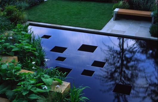 Water feature designed by Philip Nixon,
                        gold winning Chelsea garden